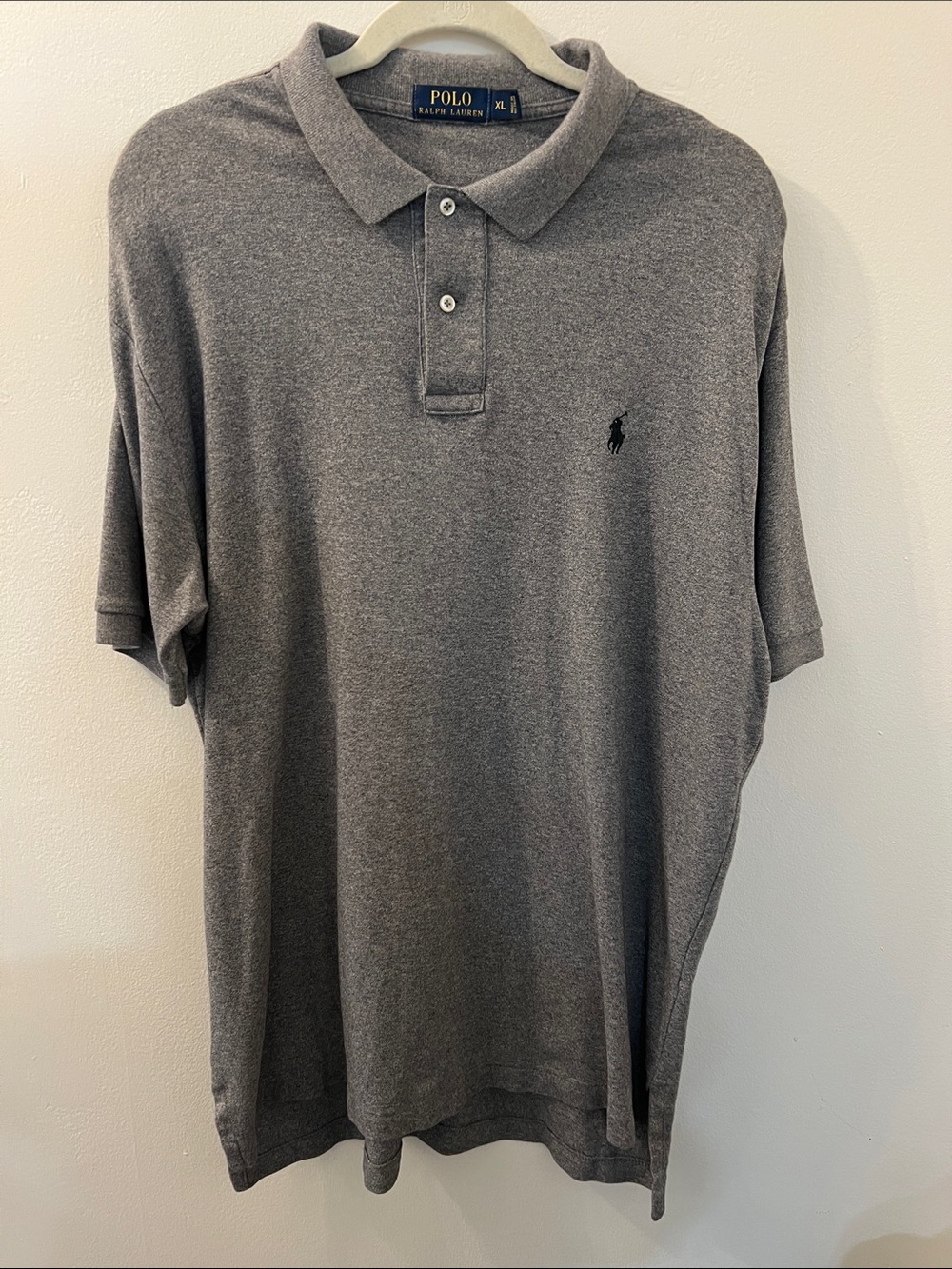 Polo by Ralph Lauren Men's Heather Gray Polo with Embroidered Logo